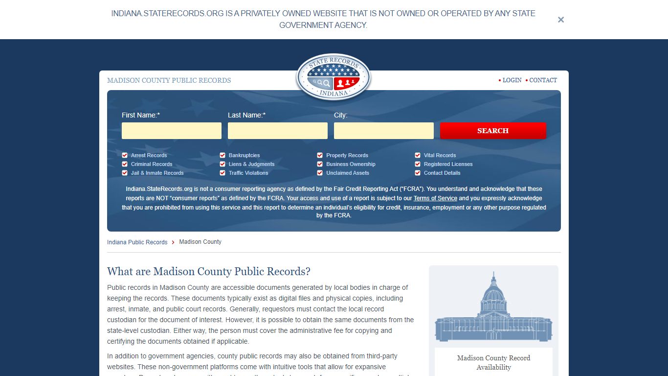 Madison County Arrest, Court, and Public Records | StateRecords.org